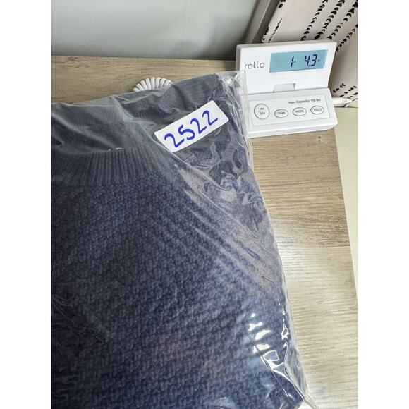 GAP Womens XXL Boxy Fisherman Crewneck Sweater XXL Navy Blue Chunky Knit Preppy - Picture 10 of 10